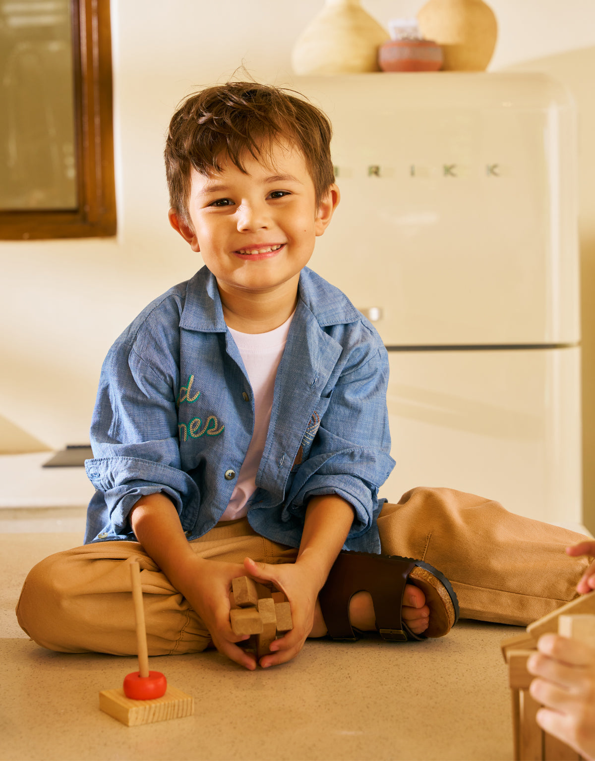 LEWIS EMBROIDERED CHAMBRAY WORKSHIRT