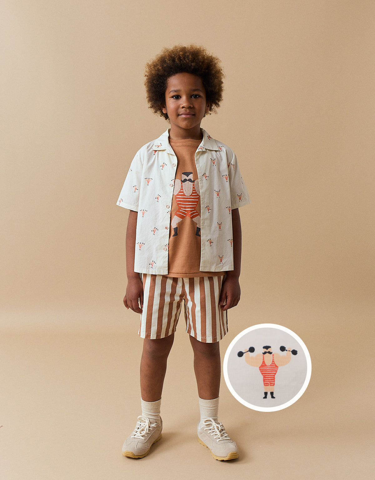 WYATT SHIRT IN ALL-OVER MUSCLE MAN PRINT