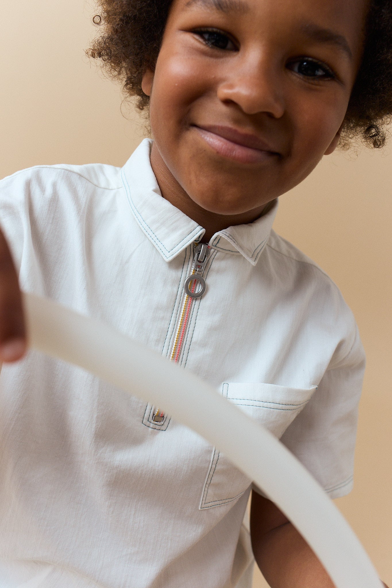 LORENZO SHIRT WITH TRI-COLOR QUARTER ZIP