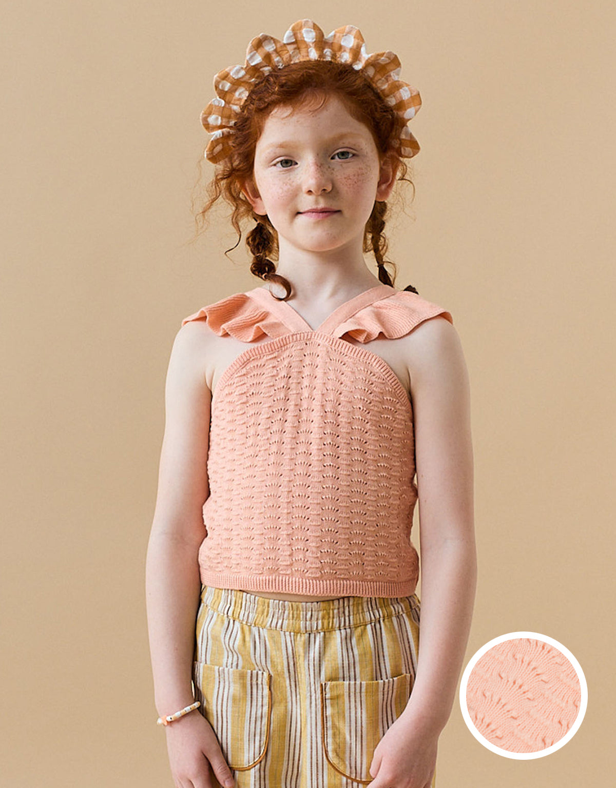 BEATRICE SLEEVELESS TOP WITH RUFFLES