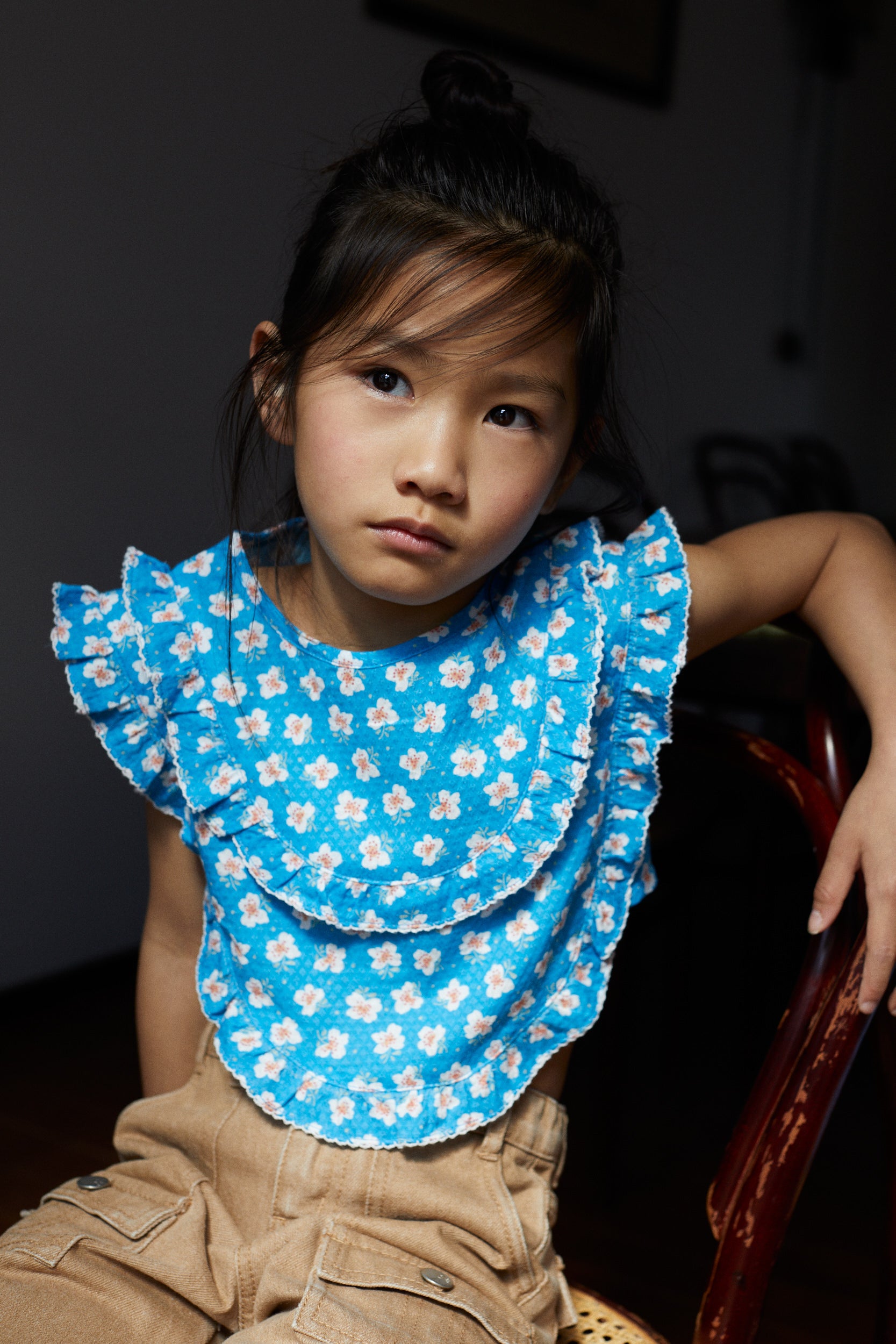 NICKIE TOP WITH DOUBLE RUFFLES