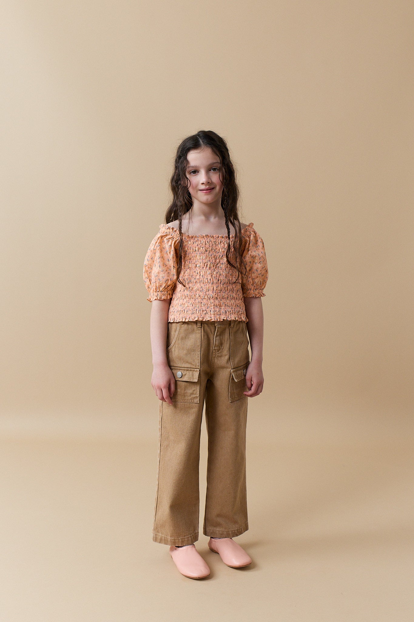 RHIANNON DISTY PRINT SMOCKED TOP