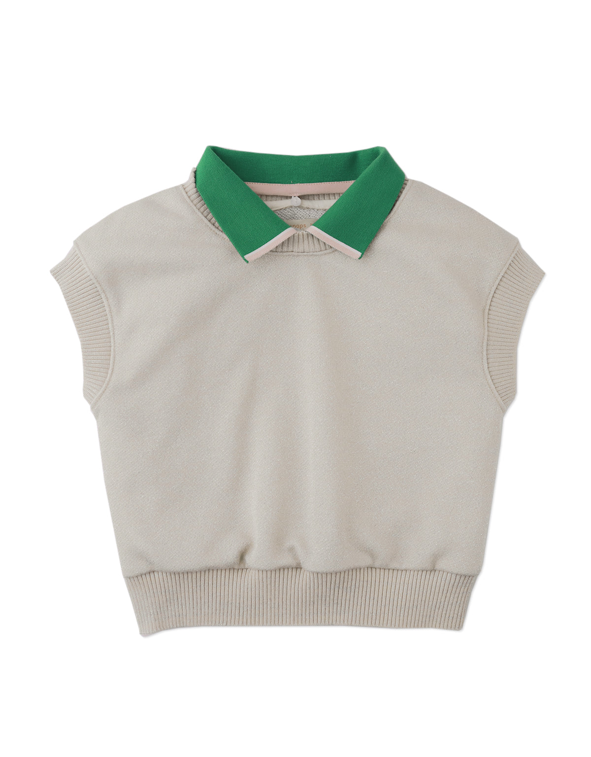 JULIE VEST SHIMMERY WITH CONTRAST RIBBING