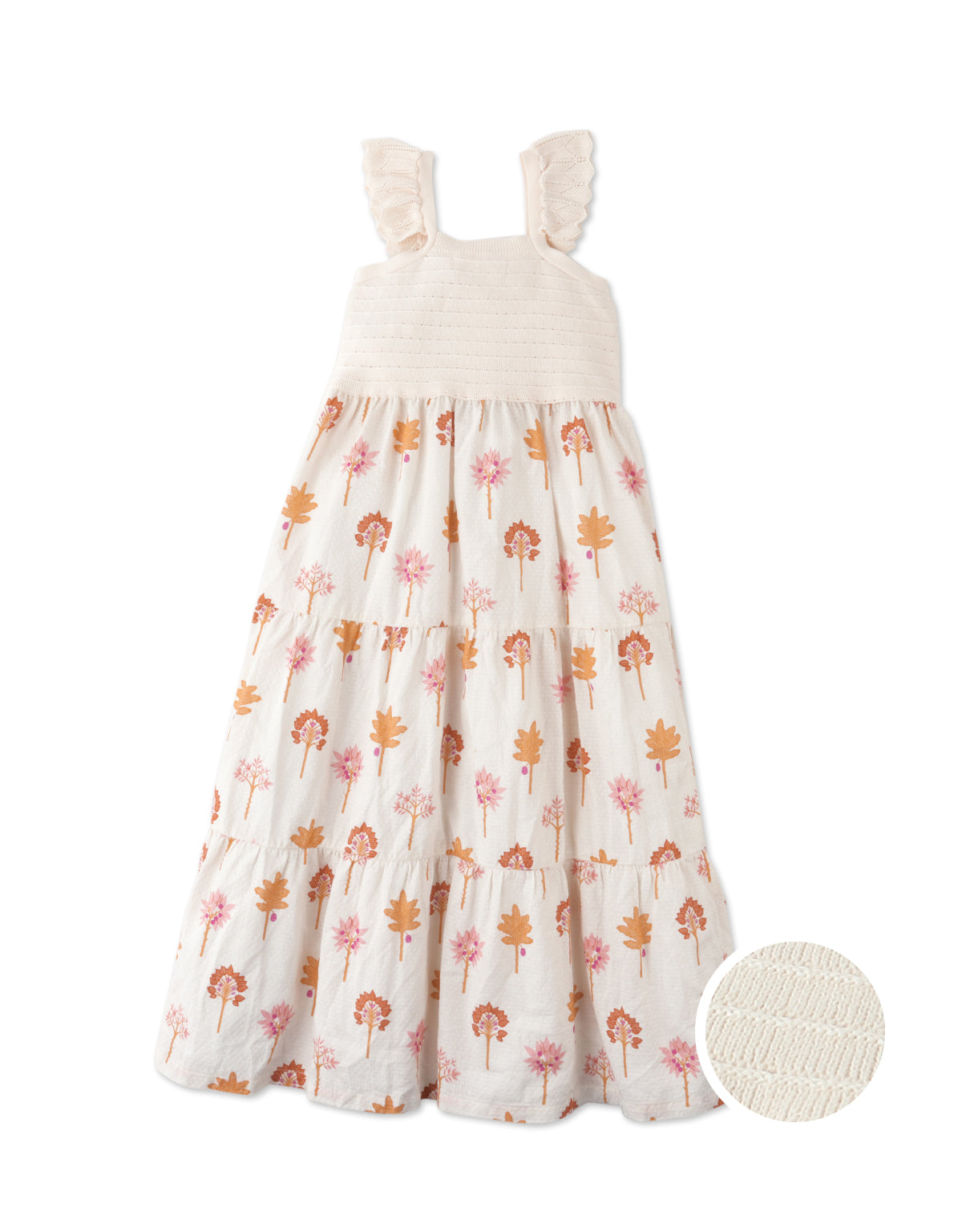 SKYLAR KNITTED BODICE PRINTED TIERED MAXI DRESS