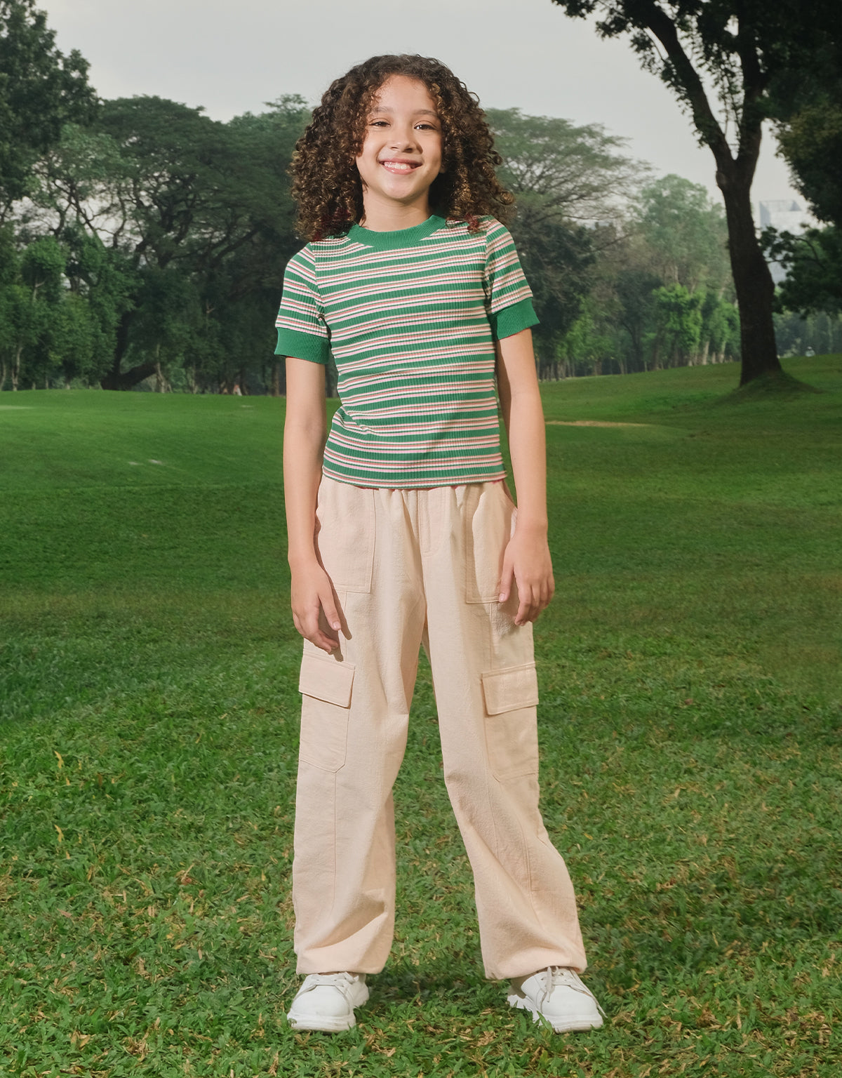 HANNAH TEXTURED WOVEN CARGO PANTS