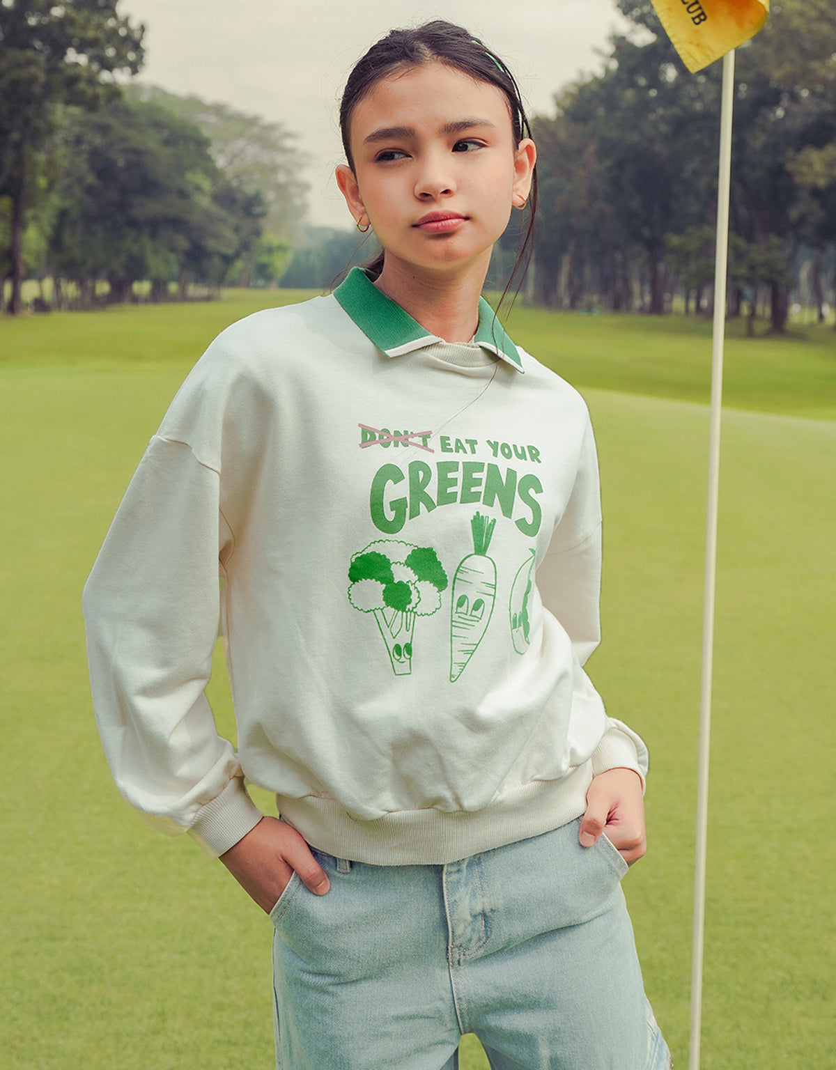 SERENA TERRY PULLOVER WITH VEGGIES PRINT