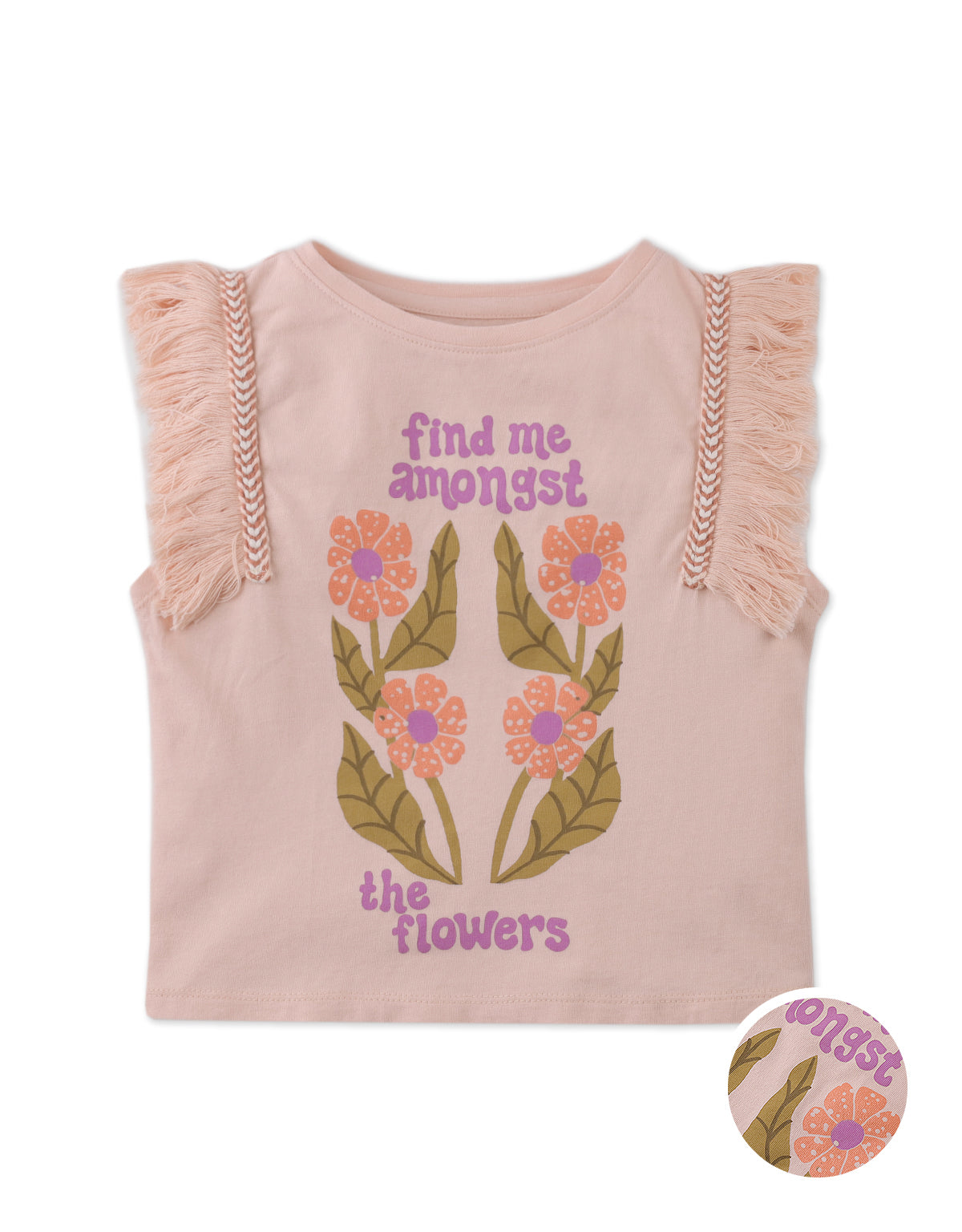 ALICE JERSEY WITH SPOT PRINT AND FRINGES SLEEVES