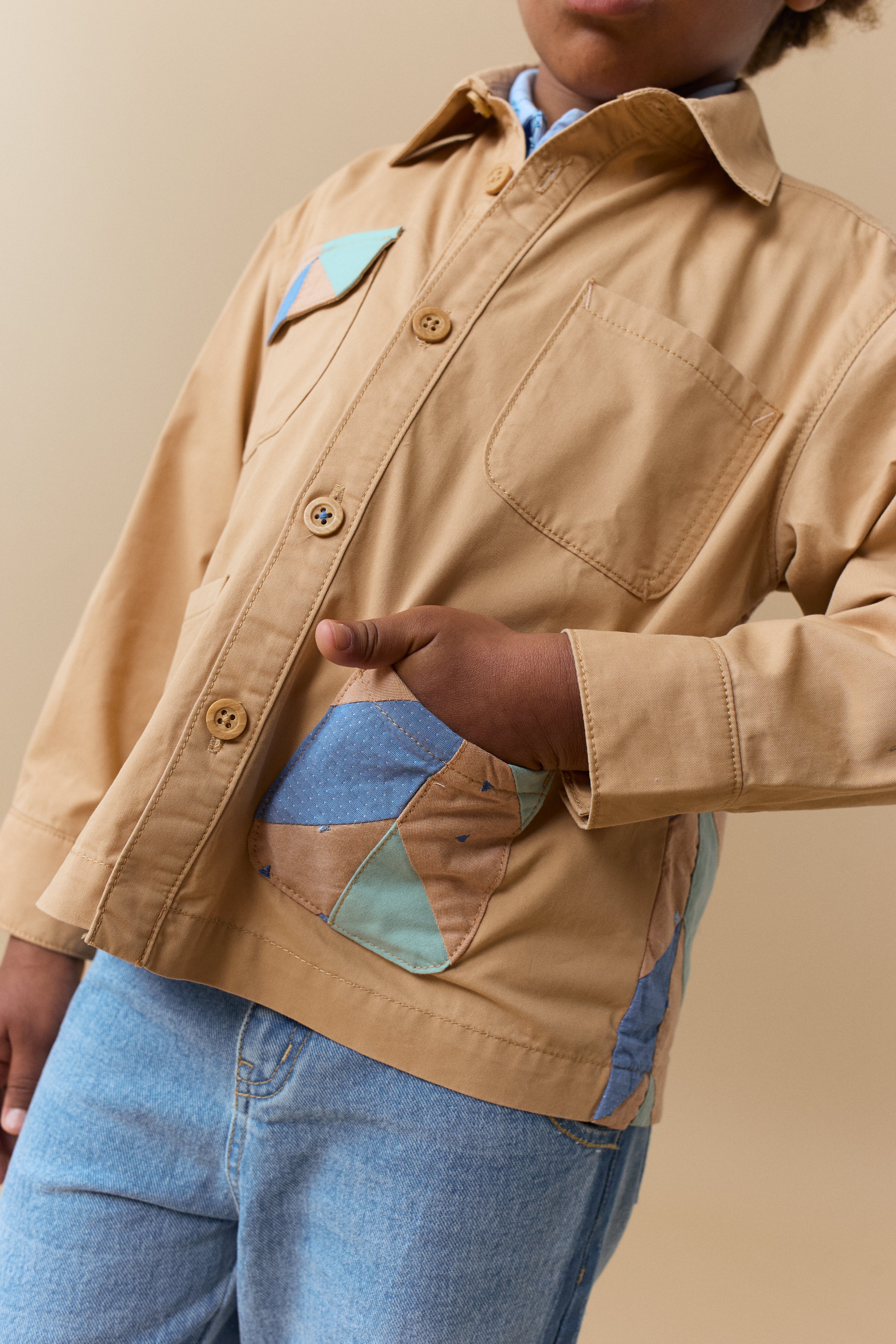 LUCA JACKET WITH PATCHWORK DETAIL