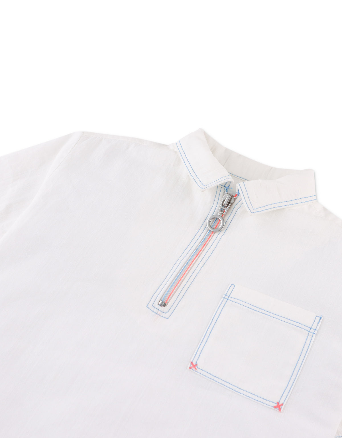 LORENZO SHIRT WITH TRI-COLOR QUARTER ZIP
