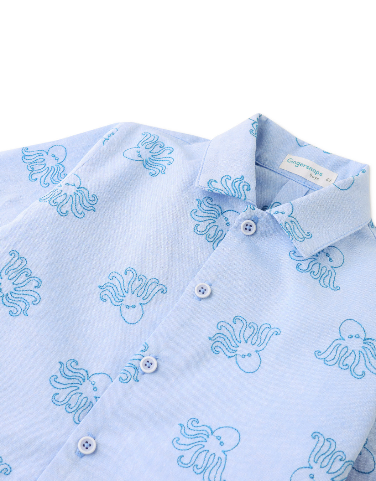 MIGUEL BUTTON-DOWN SHIRT WITH OCTOPUS EMBROIDERY