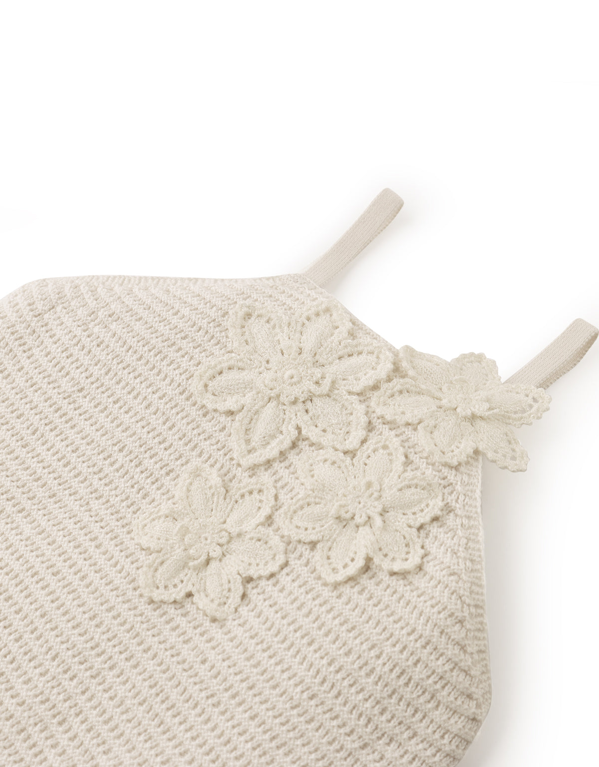 NEVA HALTER TOP WITH FLOWER APPLIQUE