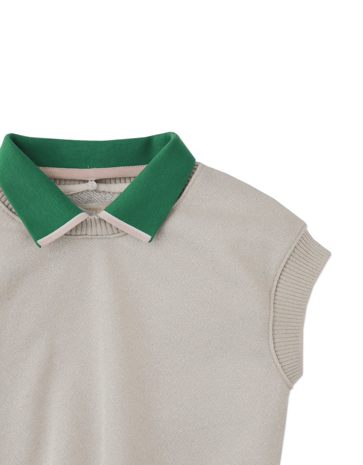 JULIE VEST SHIMMERY WITH CONTRAST RIBBING