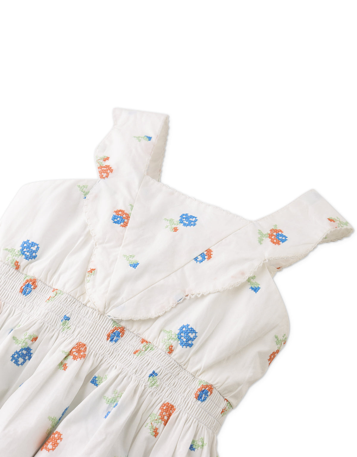 MILENA CROSS-STITCHED DRESS WITH EMBROIDERY DETAILS