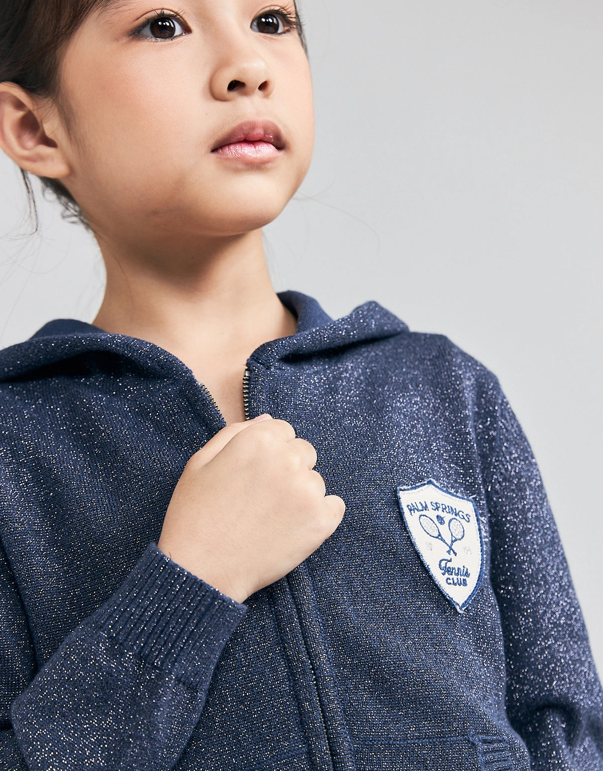 GERALDINE HOODED JACKET SHIMMERY MIDNIGHT