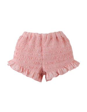 Baby Alexa Textured Blouse & Shorts Set with Bows close-up detail
