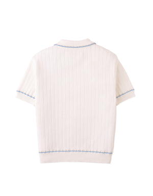 Reiner Polo Shirt with Striped Tipping Accents front view