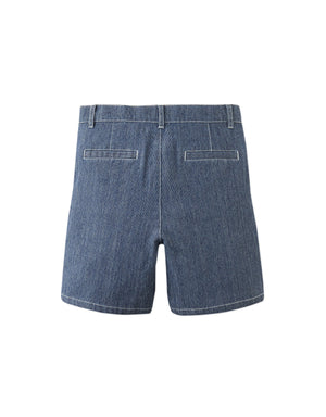 Gelgar Textured Denim Dress Shorts fabric and fit detail