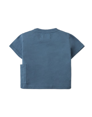 Baby Andre Graphic Tee with Sea Ya Soon Print and Side Patch Pocket outfit styling