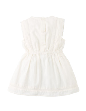 Baby Charlee Cross-Stitch Embroidered Dress with Waist Bows outfit styling