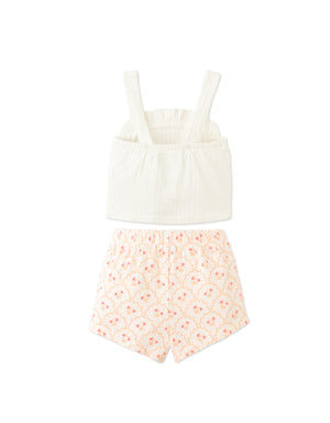Baby Erica Ruffled Top & Printed Shorts Set close-up detail