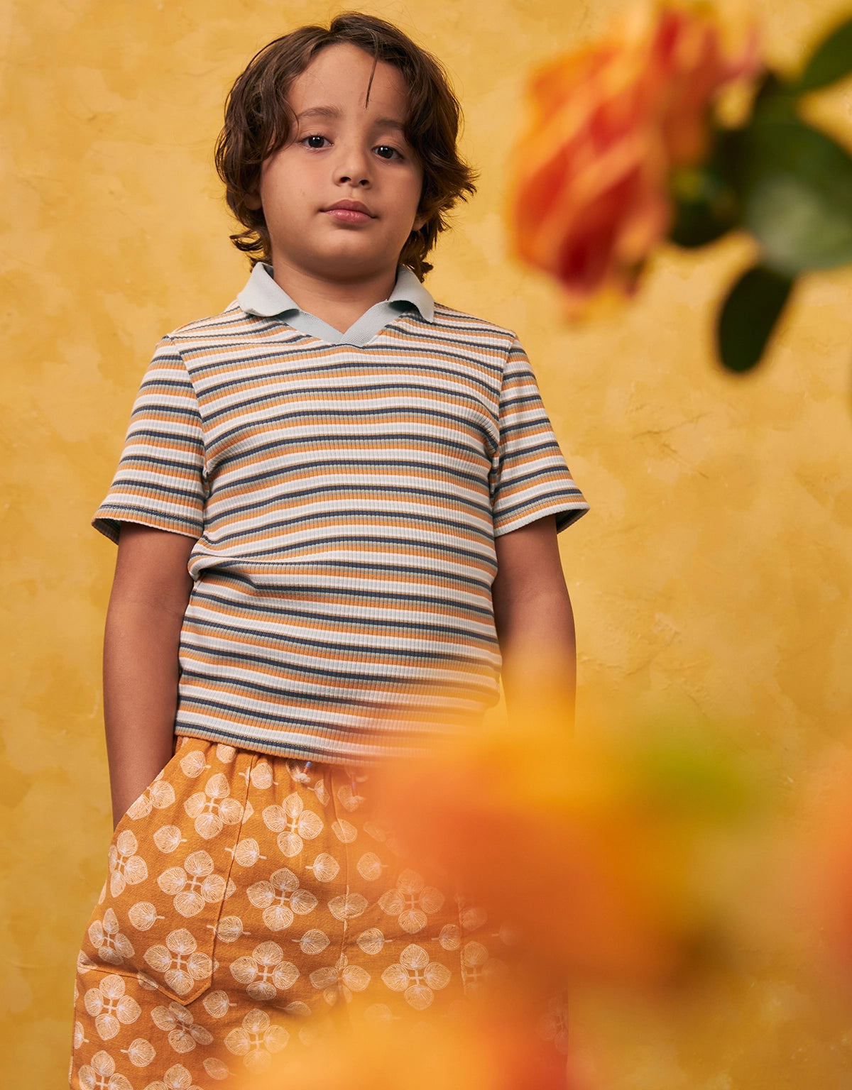 BOYS RETRO RIB JERSEY POLO SHIRT