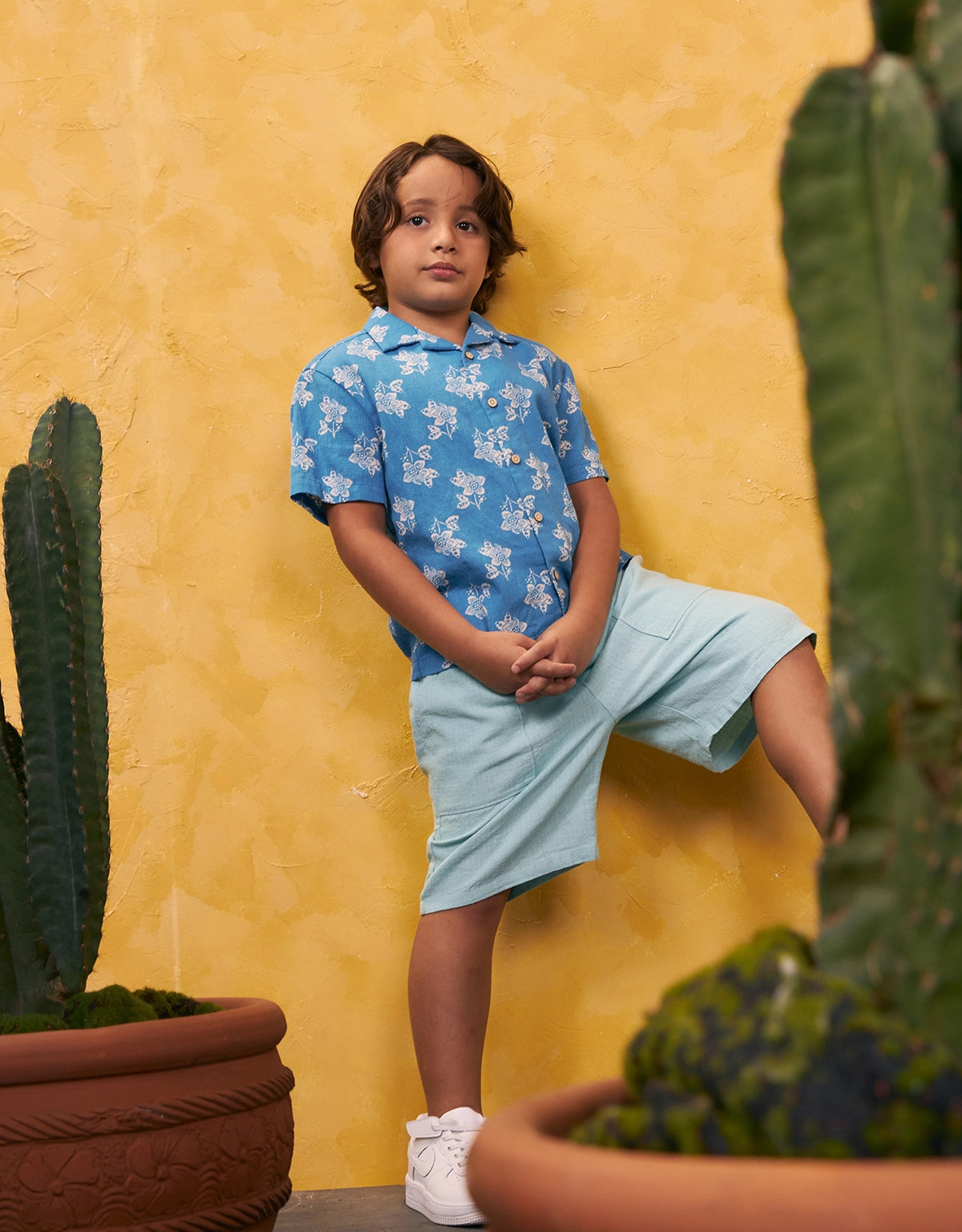BOYS CHEESECLOTH FLORAL SHIRT