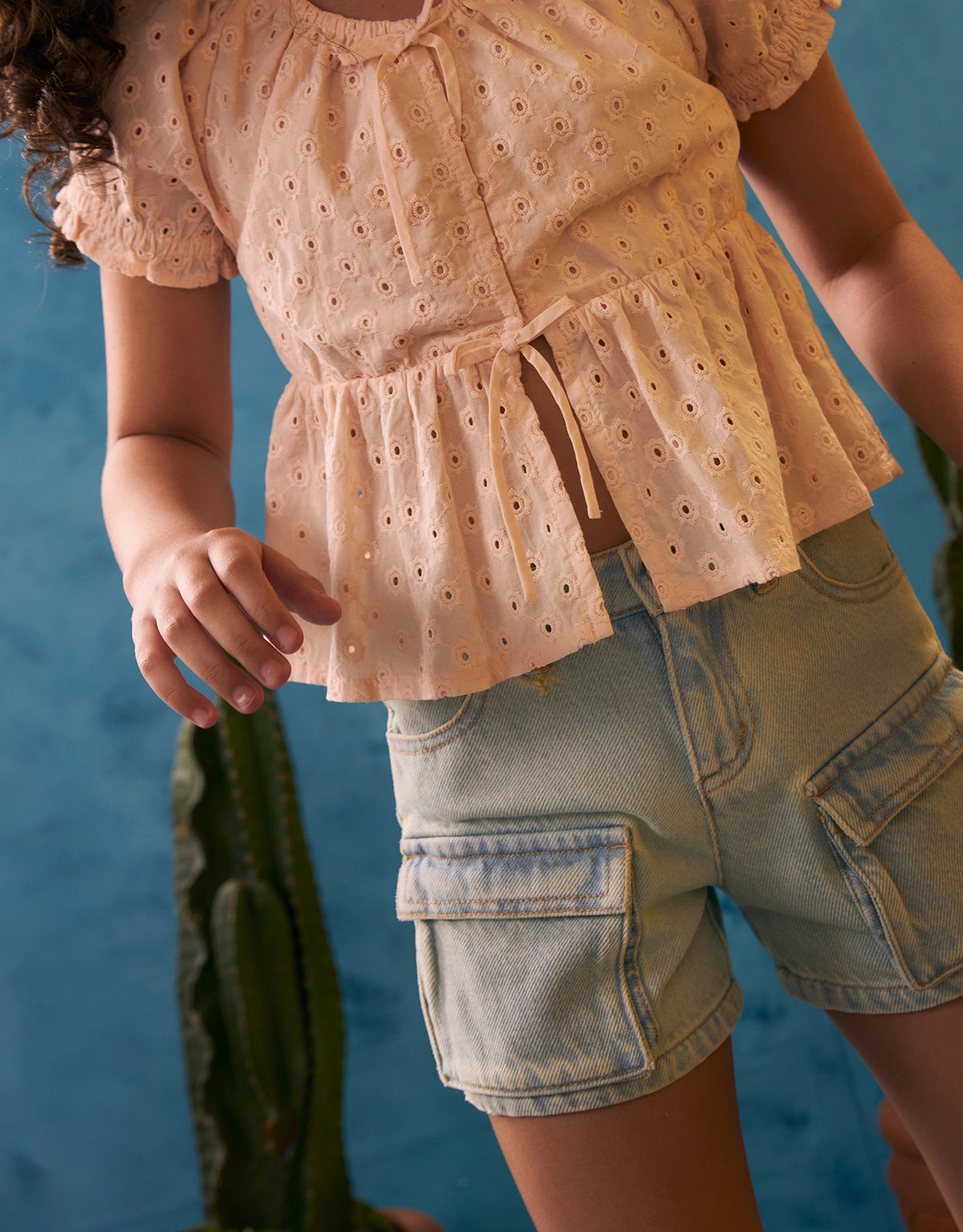 GIRLS DENIM CARGO SHORTS