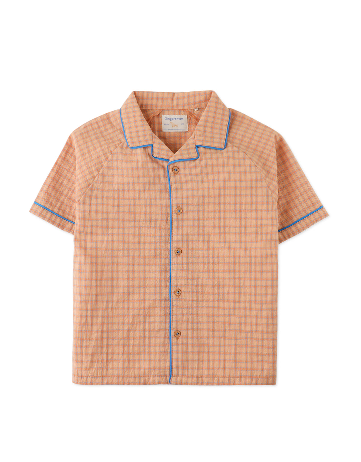 BOYS CRUMPLED CHECKS SHORT SLEEVES SHIRT