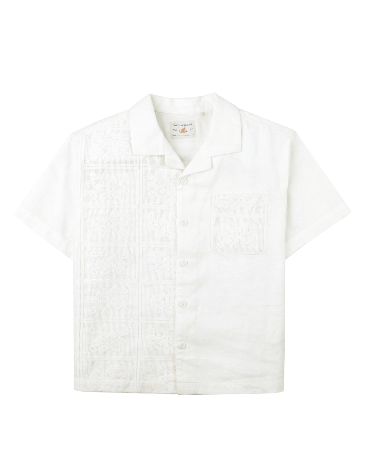 BOYS LACE AND LINEN HALF & HALF SHIRT