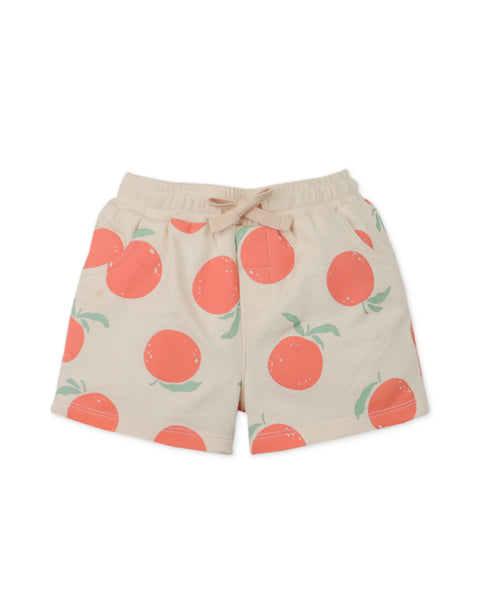 BABY BOYS PULL-ON SHORTS WITH ALL OVER ORANGE PRINT