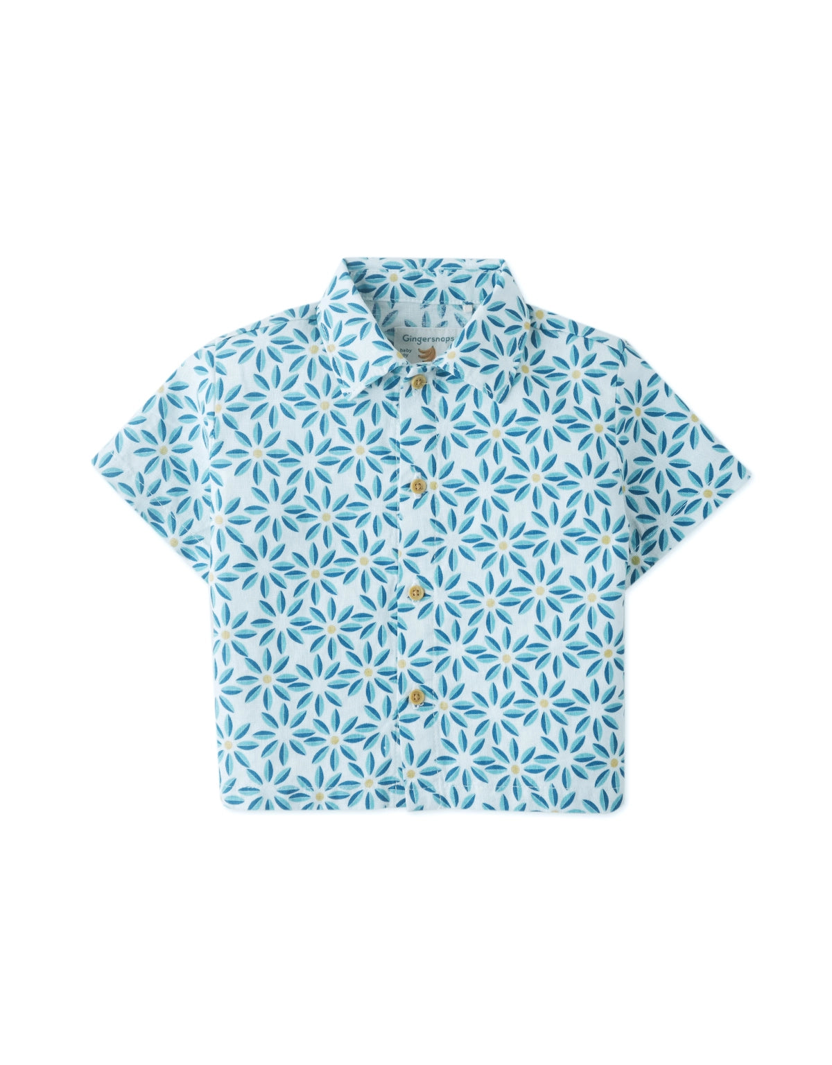 BABY BOYS TILE FLOWERS LINEN SHIRT