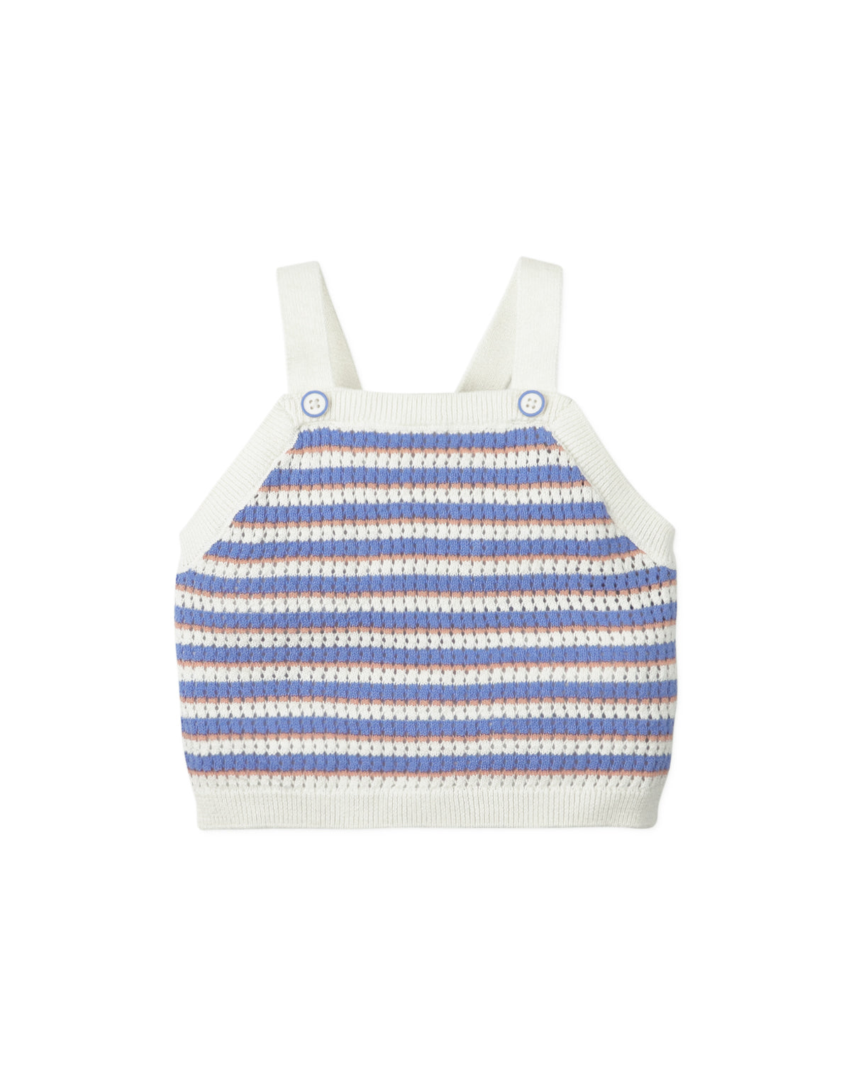 BABY GIRLS STRIPES CROCHET-LIKE KNIT TANK TOP