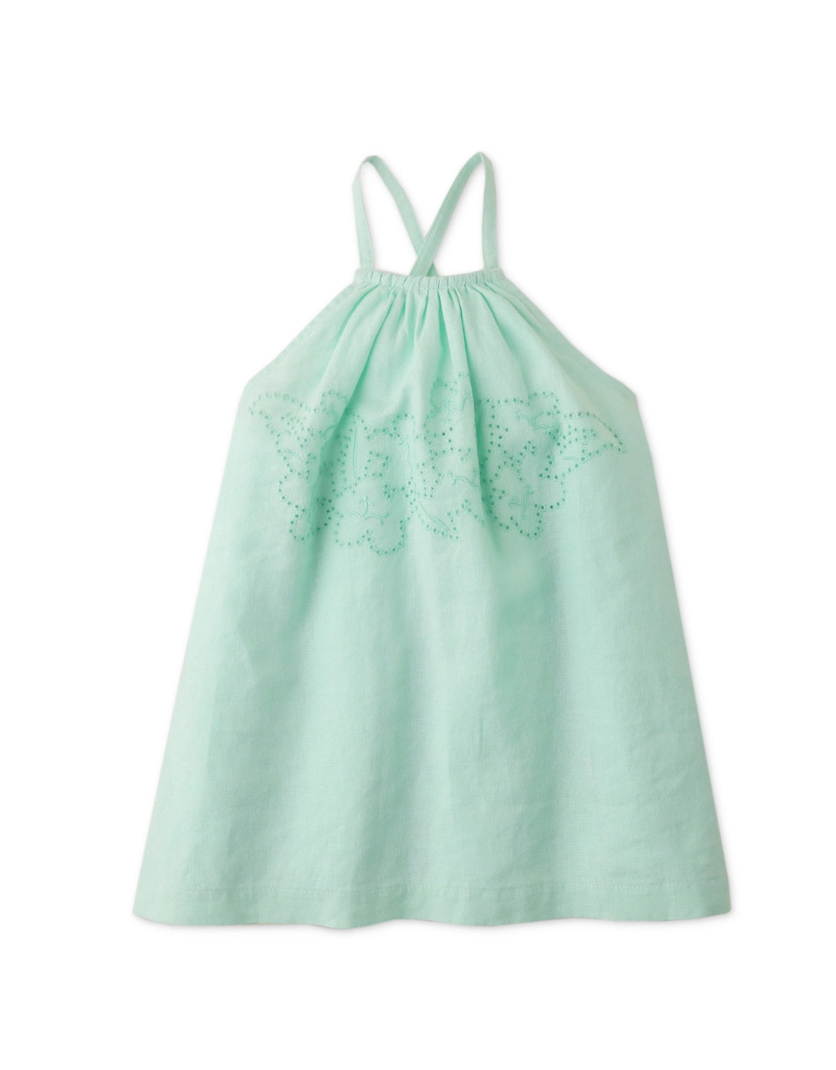 BABY GIRLS SWING DRESS WITH CUT OUT LACE DETAIL