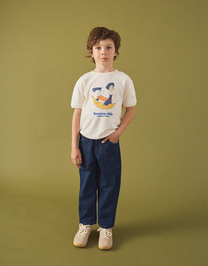 Blitz Relaxed Tapered Denim Pants with Patch Pocket front view