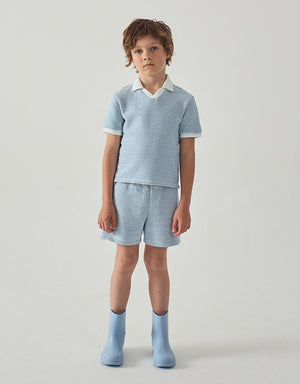 Dreyfus Striped Textured Terry Drawstring Shorts product photo