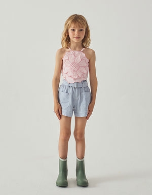 Amara Linen-like Cotton Shorts with Big Pockets, & Belt product photo