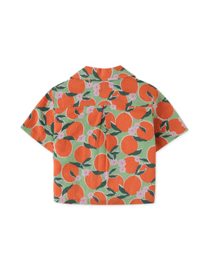 Baby Boys Big Oranges Print Short Sleeves Shirt style detail