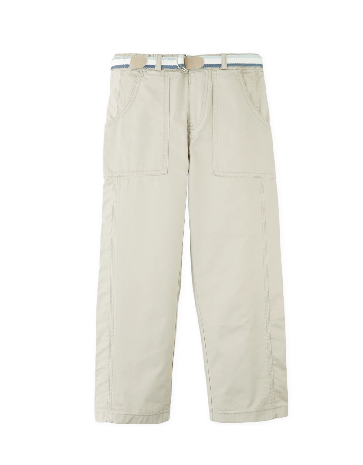 Ravi Twill Patch Pocket Pants with Printed Belt