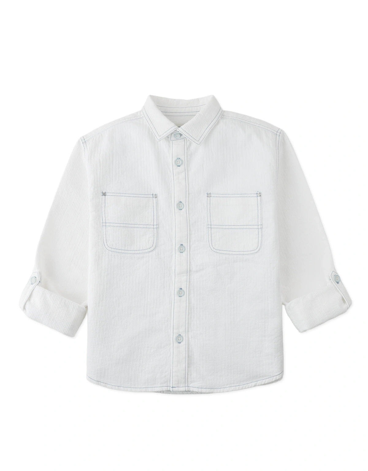 Toru Long-Sleeve Overshirt with Patch Pockets