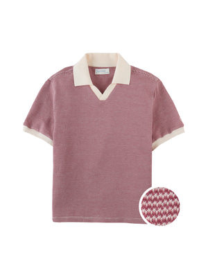 Alastor Striped Pique Polo Shirt front view