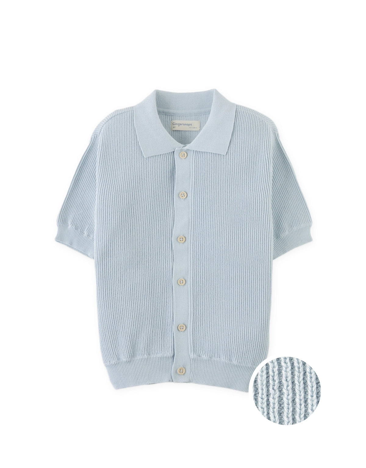 Jae Rib-Knit Button-Up Polo