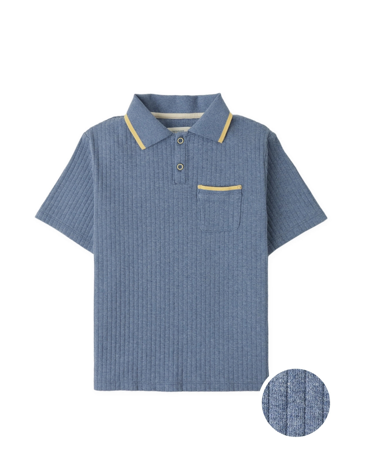 Manu Ribbed Polo with Patch Pocket