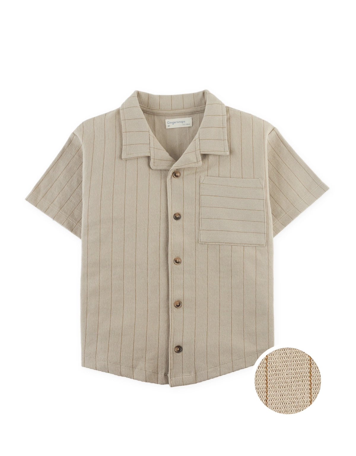 Zain Striped Knit Button-Up Polo with Patch Pocket