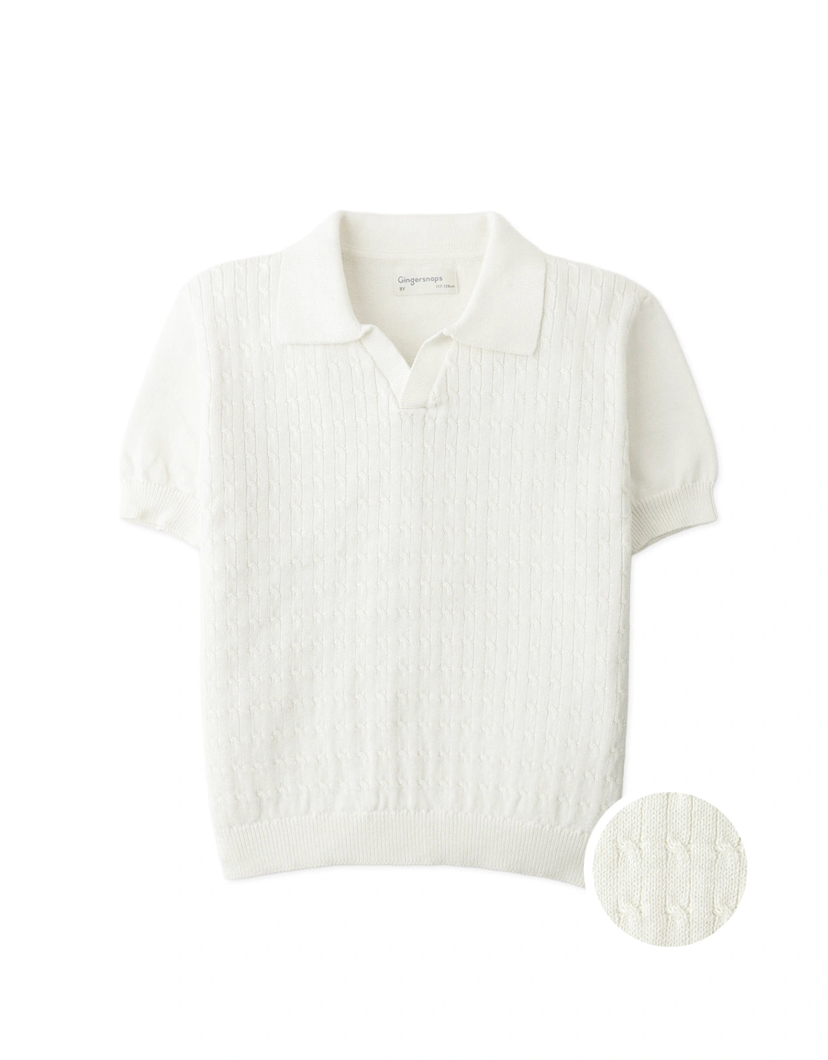 Steven Fine Cable Knit Open-Collar Polo
