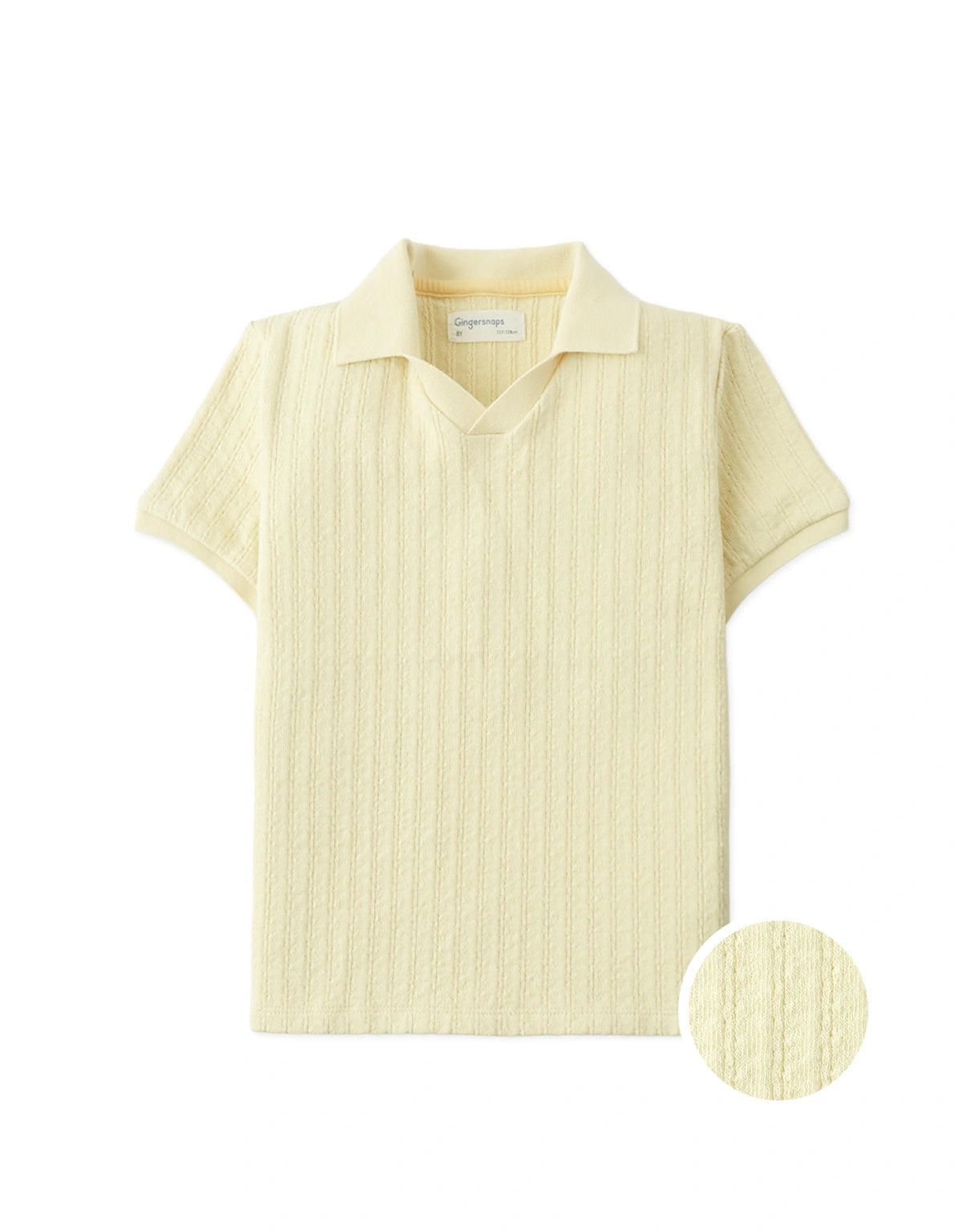 Dae Cable Knit Open-Collar Polo