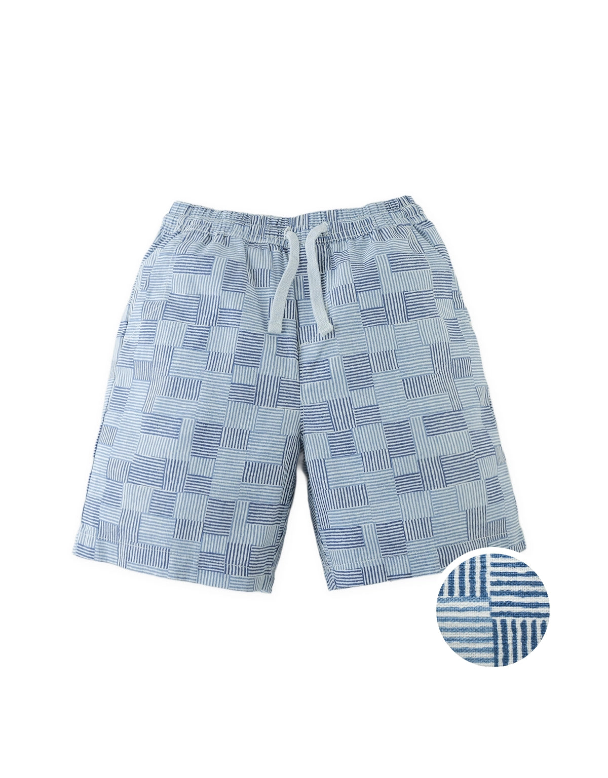 Haruki Basketweave Print Drawstring Shorts