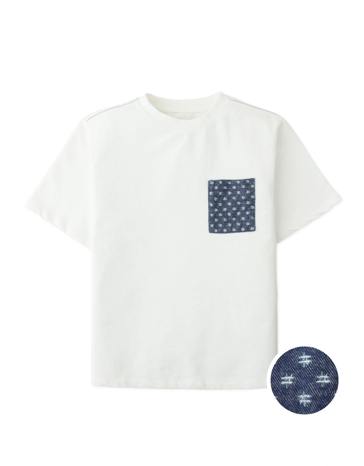 Aruto Sashiko-Inspired Patch Pocket Tee