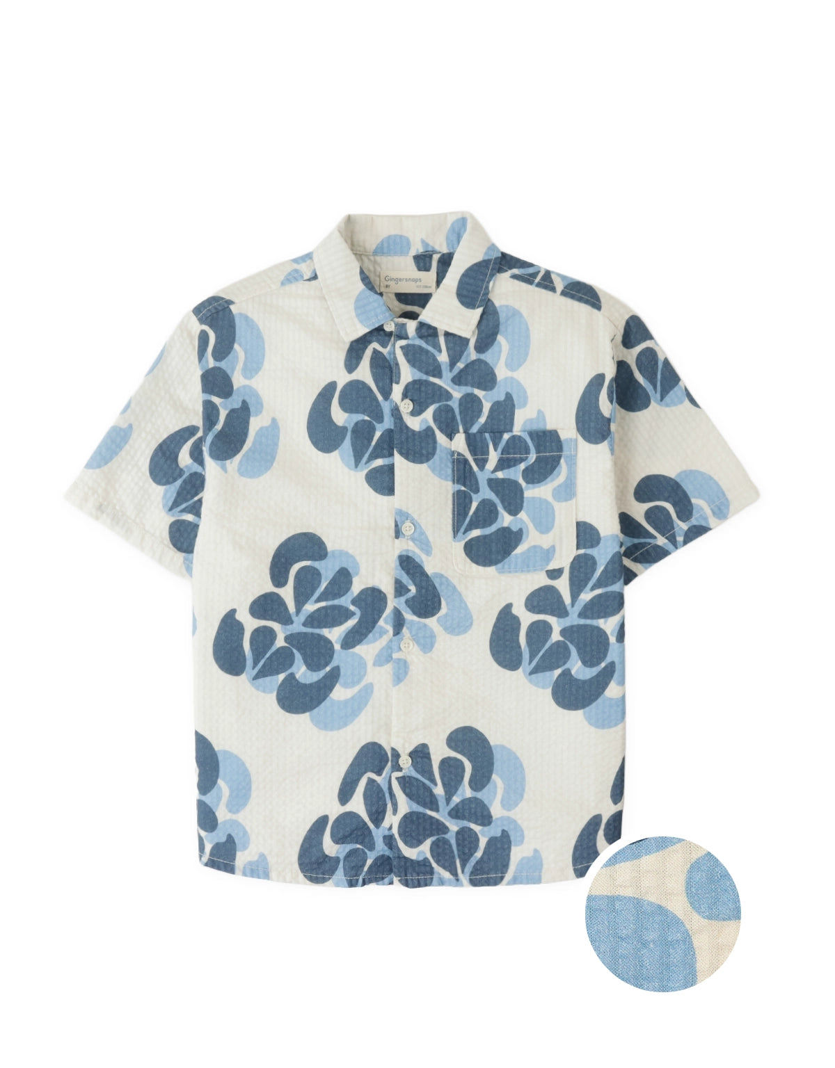 Rishi Floral Seersucker Shirt with Patch Pocket