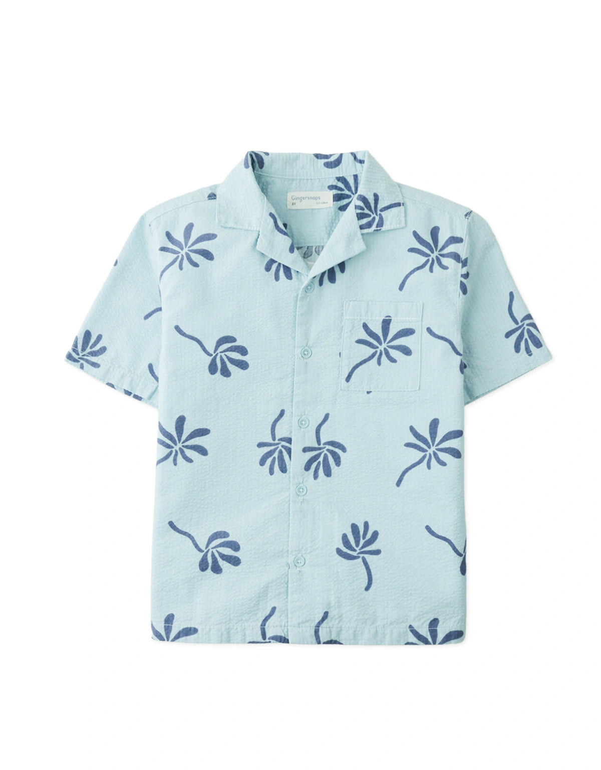 Takumi Abstract Floral Seersucker Camp Shirt