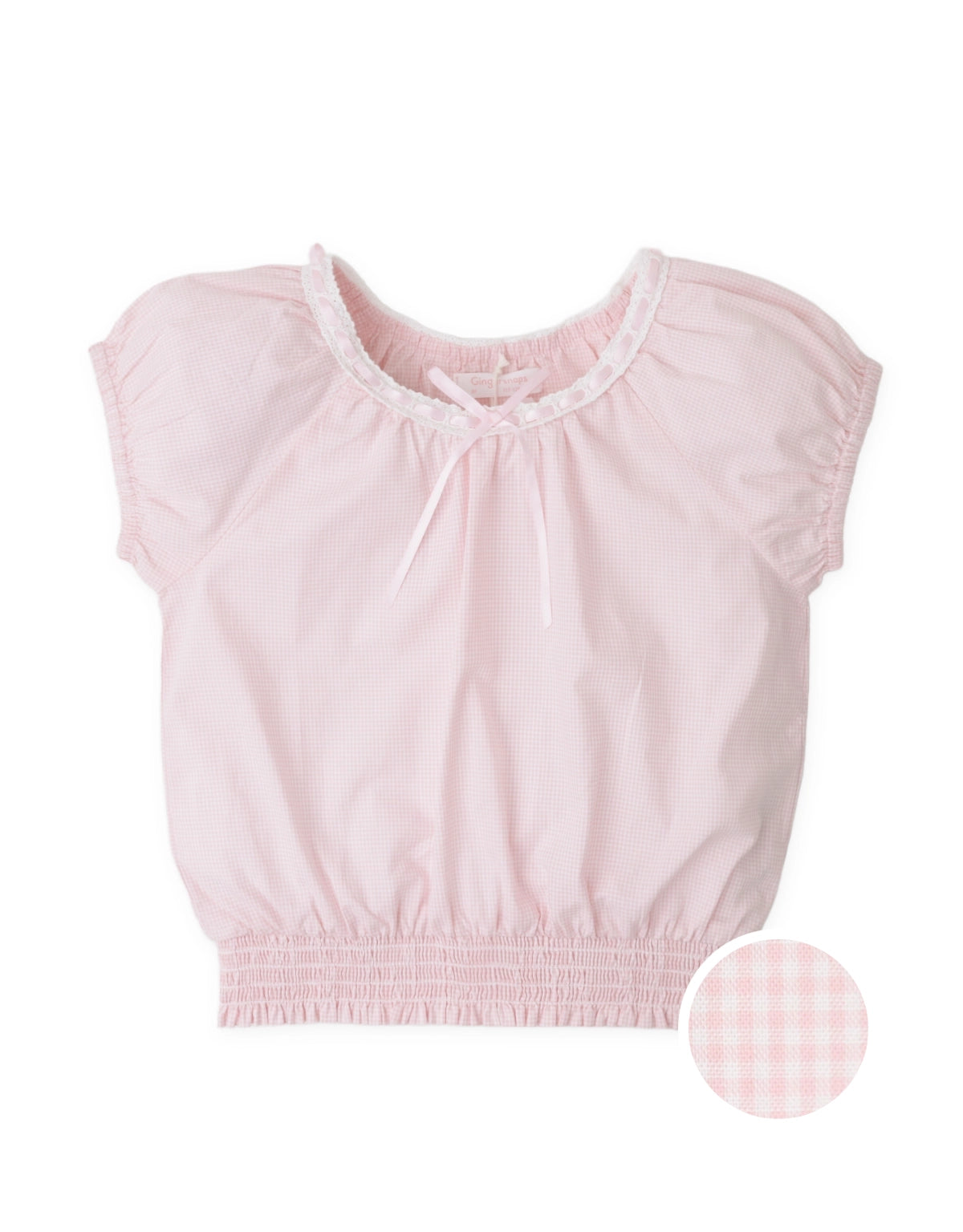 Brielle Gingham Top with Lace Detail